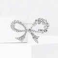 Crystal Bow Brooch in Rose Gold Silver or Gold Tone view 2