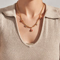 Red Enamel Ladybug Charm Necklace and Bracelet Collection view 2