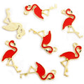 Enamel-Look Gold Silver Flamingo Alloy Charms in 6 Styles view 6