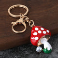 Colorful Mushroom Enamel Keychain Small Metal Bag Charm and Gift