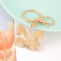 Rhinestone Butterfly Keychain Metal Insect Wing Bag Charm view 2
