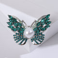 Silver Rhinestone Butterfly Pearl Brooch Four Colors view 9
