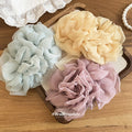 Mesh Organza Flower Hair Comb Pins Three Soft Colors view 4