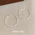 Twisted Faceted Metal Hoop Earrings Gold Silver Tones view 8