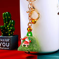 Jeweled Christmas Bell Keychains in Red Yellow and Green Single or Double Sets view 4