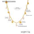Gold Shell Charm Freshwater Pearl Stainless Steel Necklace view 6