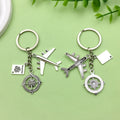 Silver Tone Travel Keychains With Airplane, Compass And Globe Charms view 11