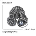 Antique Silver Shell Brooch With Gray Pearl Accent view 5