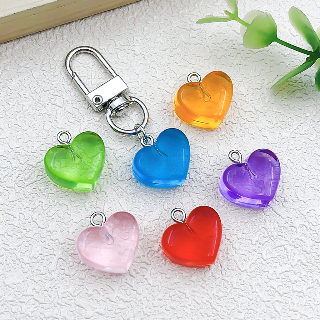 Transparent Acrylic 3D Heart Charm Pendant for DIY Earrings Bracelet Necklace Jewelry