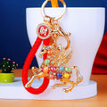 Multicolor Pegasus Keychain with Six Fortune Loops and Loose Heart Loops view 7