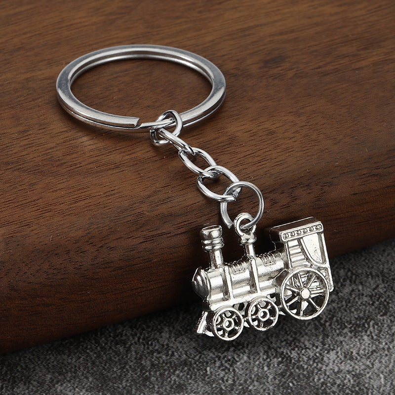 Vintage Steam Locomotive Zinc Alloy Souvenir Keychain Gift Pendant