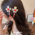 Red Duckbill Clip Iridescent Resin Flower Single Piece view 3