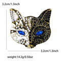 Enamel Fox Head Brooch Rhinestone Eyes Four Color Styles view 7