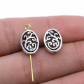 9x12mm 1.2g Antique Silver Zinc Alloy Oval Carved Small Hole Spacer Beads for Jewelry Making