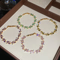 Gold-Tone Marquise Leaf Crystal Bracelet Four Colorways view 4