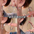 Metal Hoop Earrings in Gold and Silver with Varied Textures view 1