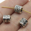 8x8x8mm 1.6g Multicolor Zinc Alloy Heart Engraved Large Hole Spacer Beads for Bracelet Necklace DIY