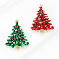 Crystal Enamel Christmas Tree Brooch In Green And Red view 3