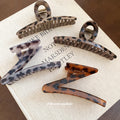 Acrylic Leopard Print Elongated Claw Hair Clip 2 Colors view 1