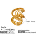 Layered Wire Wave Open Ring in Polished Gold Tone Size Seven view 6