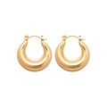 Gold-Tone Smooth Rounded Hoop Earrings - One Style view 5