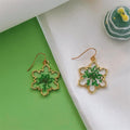 Christmas Dried Flower Resin Drop Earrings Gold Frames 19 Styles view 5