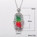Gradient Baguette Stone Scrollwork Pendant Necklace view 5