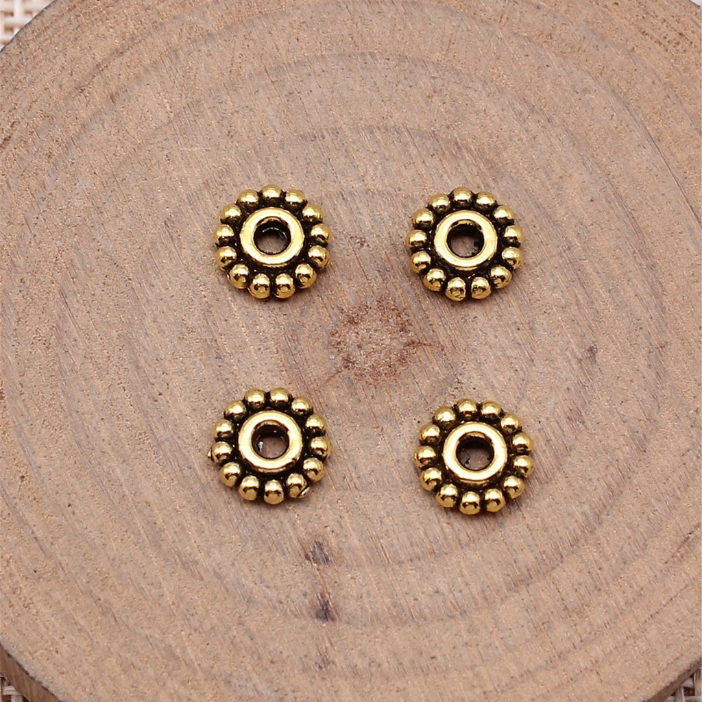 8x8mm 0.4g Multi-Color Zinc Alloy Round Small Hole Spacer Beads for DIY Bracelet Jewelry Making