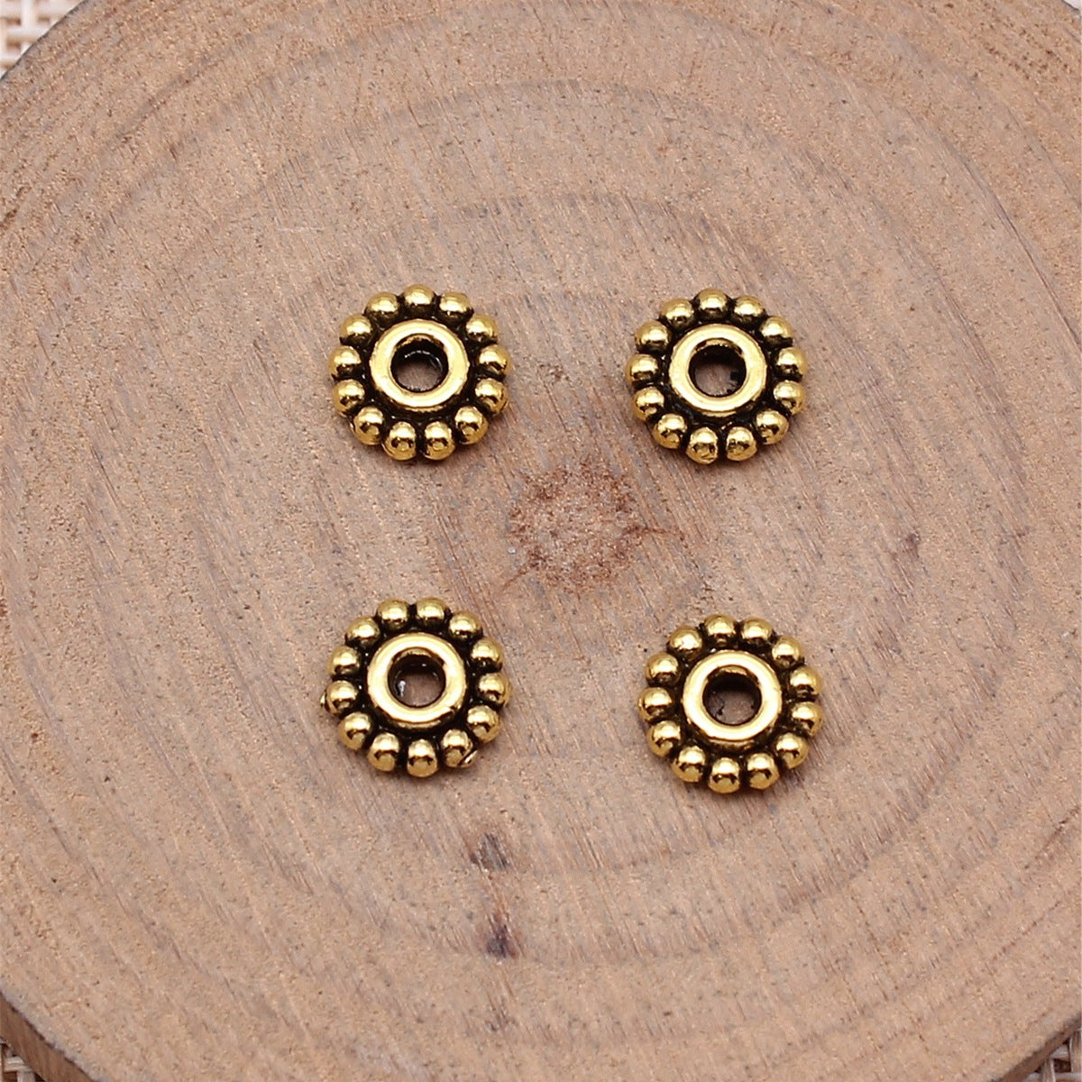 8x8mm 0.4g Multi-Color Zinc Alloy Round Small Hole Spacer Beads for DIY Bracelet Jewelry Making