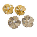 Silver Tone Flower Pearl Center Stud Earrings Jewelry Accessory view 5
