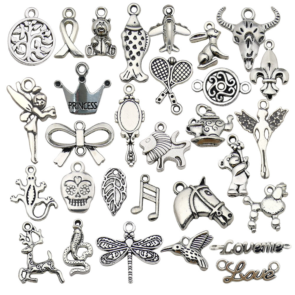 Zinc Alloy Dragonfly Snake Cow Horse Bear Deer Charm Pendant for DIY Keychain Jewelry Making