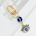 Gold-Tone Evil Eye Bead Keychain With Rhinestone Charm Pendant view 11
