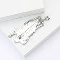 Silver Tone Lady Brooch with Iridescent Shell Dress view 4