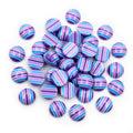 Striped Round Resin Cabochons in Sixteen Color Patterns and Mix view 8