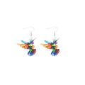 Multicolor Geometric Hummingbird Long Hook Earrings view 5