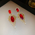 Geometric Crystal Drop Earrings In Three Ornate Styles view 7