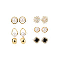 Gold Pearl Stud Earring Set Six Pairs Card Assortment view 5