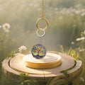 Colorful Tree of Life Scalloped Disc Split Ring Keychain view 2