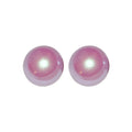 Purple Pearl Look Round Stud Earrings with Gold Tone Rims view 5