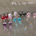 Silver Tone Screw Back Round Zircon Cartilage Studs view 2