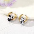 Gold Tone Small Hoop Earrings with Irregular Acrylic Loops view 8