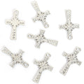 Crystal-Accented Gold Silver Cross Alloy Hanging Charms in 2 Styles view 3