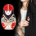 Nesting Doll Enamel Two Designs Metal Brooch Pin for Jackets and Lapels view 3