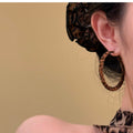 Leopard Print Hoop Earrings in Heart and Round Shapes view 3