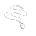 Silver Tone Abstract Pendant Necklace with Clear Crystal view 5