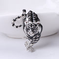 Sculpted Tiger Head Brooch in Silver or Rose Gold Tone view 6