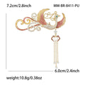 Phoenix Tassel Brooch In 2 Styles With Enamel And Crystal Details view 4