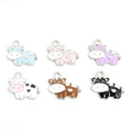 Enamel Cow Charm Assortment in Gold and Silver Tone view 3