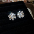 Silver Butterfly Pearl Y Necklace Bow Flower Stud Earrings view 8