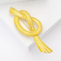 Textured Gold Tone Rope Knot Brooch for Jackets Scarves and Lapels view 1